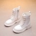 Girls Casual British Style Solid Color Tall Martin Boots