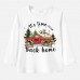 【12M-9Y】Unisex Kids Cotton Stain Resistant Christmas Print Long Sleeve Tee