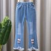 【2Y-9Y】Girl Fashion Blue Jeans