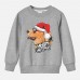 【12M-9Y】Unisex Kids Cotton Stain Resistant Christmas Golden Retriever Dog Print Long Sleeve Sweatshirt