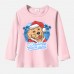 【12M-9Y】Unisex Kid Cotton Stain Resistant Christmas Golden Retriever Dog Print Long Sleeve Tee